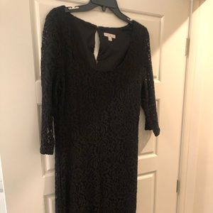 Black long lace dress